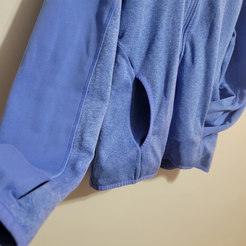 North Face Jacket Womens Small Blue Full Zip Track Fleece Long Sleeve Thumbholes - Picture 7 of 8